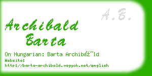 archibald barta business card
